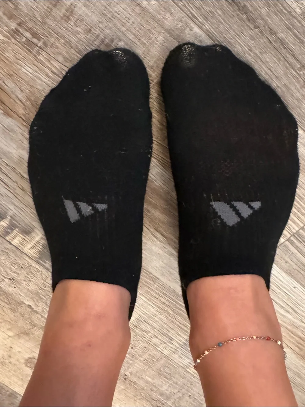 Well worn adidas Black Low-Cut Athletic No-Show Socks